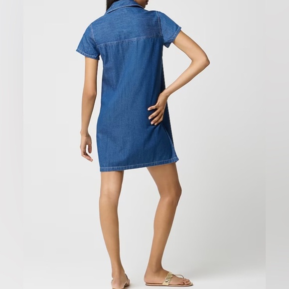 J Crew Factory Lace-up Denim  Mini Dress - Picture 3 of 7